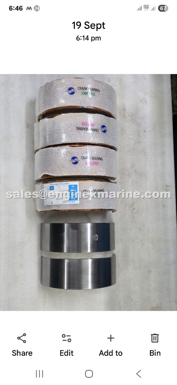 MAN B&W – 26MC – CROSSHEAD BEARING